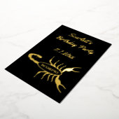 Invitation En Aluminium Scorpio Black Scorpion Star Sign Custom Anniversai (Rotation)
