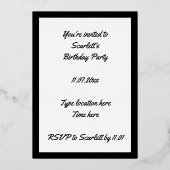 Invitation En Aluminium Scorpio Black Scorpion Star Sign Custom Anniversai (Verso)