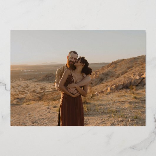 Invitation En Aluminium Script ampersand 2 photos calligraphie mariage (Verso)