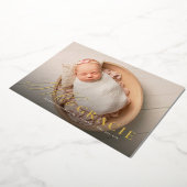 Invitation En Aluminium Script bonjour surnom rose une photo naissance ann (Rotation)