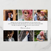 Invitation En Aluminium Script chic | Photo Collage Mariage Merci (Verso)