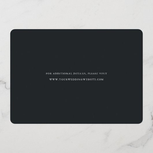 Invitation En Aluminium Script classique Enregistrer la date (Verso)