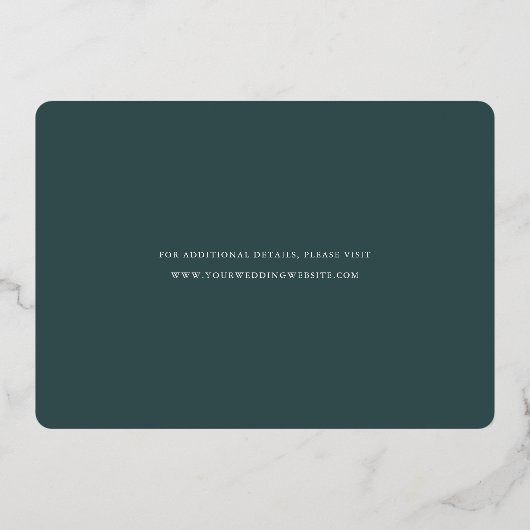 Invitation En Aluminium Script classique Enregistrer la date (Verso)