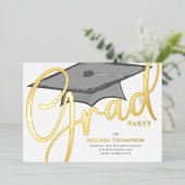 Invitation En Aluminium Script classique Modèle photo (Debout devant)