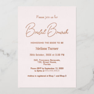 Invitation En Aluminium Script de calligraphie de brunch rose