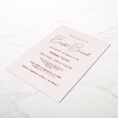 Invitation En Aluminium Script de calligraphie de brunch rose (Rotation)