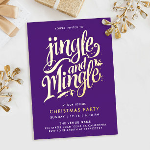 Invitation En Aluminium Script De Calligraphie De Cocktail Moderne Purple 