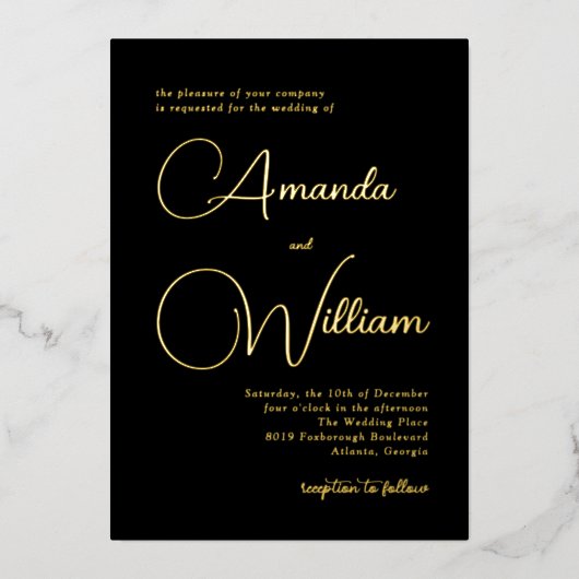 Invitation En Aluminium Script de calligraphie moderne simple (Recto)