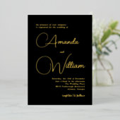 Invitation En Aluminium Script de calligraphie moderne simple (Debout devant)