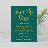 Invitation En Aluminium Script de photo de code QR moderne mariage vert ém (Debout devant)