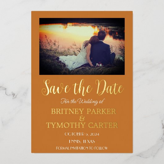 Invitation En Aluminium Script de photo de code QR moderne pour mariage en (Recto)