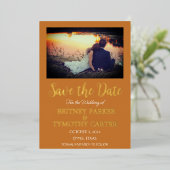 Invitation En Aluminium Script de photo de code QR moderne pour mariage en (Debout devant)
