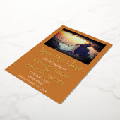 Invitation En Aluminium Script de photo de code QR moderne pour mariage en (Rotation)