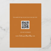 Invitation En Aluminium Script de photo de code QR moderne pour mariage en (Verso)