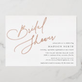 Invitation En Aluminium Script de remplissage | Fête des mariées simple et (Recto)