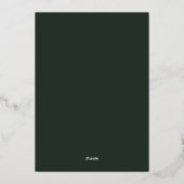 Invitation En Aluminium Script de typographie moderne Mariage d'or vert (Verso)