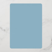 Invitation En Aluminium Script Doré | Baby-Showing Moderne Garçon Bleu Cla (Verso)