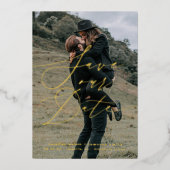 Invitation En Aluminium Script Élégant Enregistrer La Date (Recto)