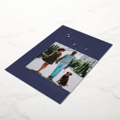 Invitation En Aluminium Script élégant | Photo Mariage Marine & Silver (Rotation)