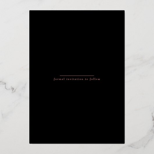 Invitation En Aluminium Script fantaisie Enregistrer la date (Verso)
