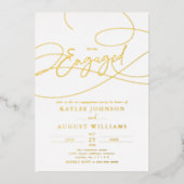 Invitation En Aluminium Script fantaisie Nous sommes une partie d'engageme (Recto)