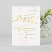 Invitation En Aluminium Script fantaisie Nous sommes une partie d'engageme (Debout devant)
