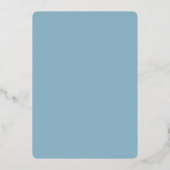 Invitation En Aluminium Script Gold | Baby shower de garçon bleu clair mod (Verso)