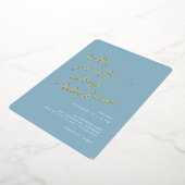 Invitation En Aluminium Script Gold | Baby shower de garçon bleu clair mod (Rotation)