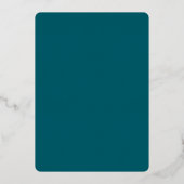 Invitation En Aluminium Script Gold | Baby shower neutre Turquoise foncé (Verso)