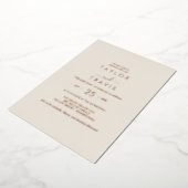 Invitation En Aluminium Script Gold Foil | Mariage Décontracté de marine (Rotation)