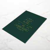 Invitation En Aluminium Script Gold Foil | Mariage Décontracté Emerald (Rotation)