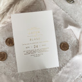 Invitation En Aluminium Script Gold Foil | Mariage Décontracté ivoire