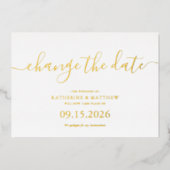 Invitation En Aluminium Script Lettrer Mariage Reporté Enregistrer La Date (Recto)