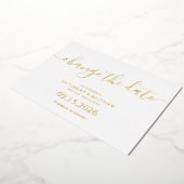 Invitation En Aluminium Script Lettrer Mariage Reporté Enregistrer La Date (Rotation)