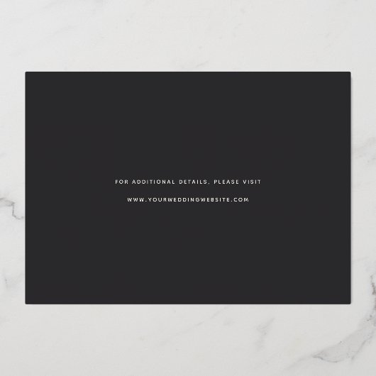 Invitation En Aluminium Script lisse | Deux photos Enregistrer la date (Verso)