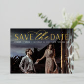 Invitation En Aluminium Script lisse | Mariage photo unique Enregistrer la (Debout devant)