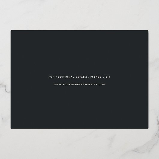 Invitation En Aluminium Script lisse | Photo unique Enregistrer la date (Verso)