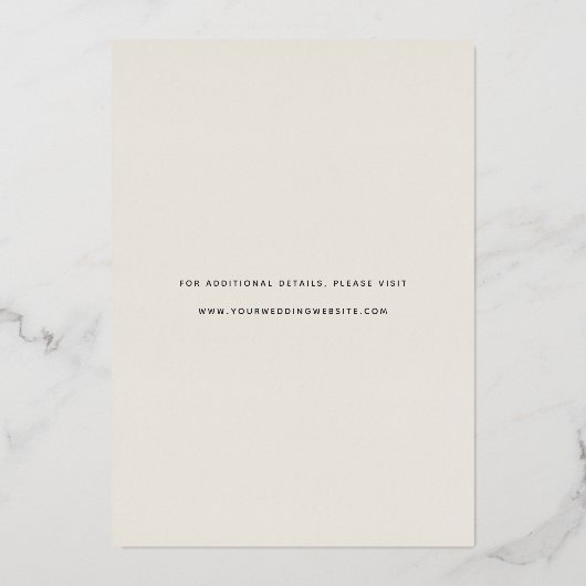 Invitation En Aluminium Script lisse | Photo verticale Enregistrer la date (Verso)