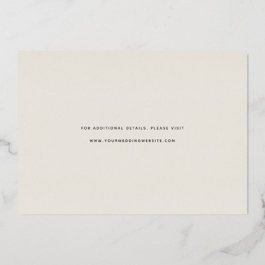 Invitation En Aluminium Script lisse | Trois photos Enregistrer la date (Verso)