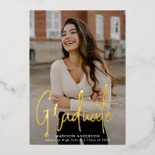 Invitation En Aluminium Script manuscrit 2 - Diplôme photo (Recto)