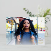 Invitation En Aluminium Script Mod Photo Graduation Party - Blanc (Debout devant)