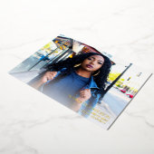 Invitation En Aluminium Script Mod Photo Graduation Party - Blanc (Rotation)