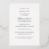 Invitation En Aluminium Script Mod Photo Ver Annonce de Diplômé (Verso)