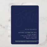 Invitation En Aluminium SCRIPT MODERNE 40e anniversaire marine bleu marine<br><div class="desc">par kat massard >>> https://linktr.ee/simplysweetpaperie <<< Un design branché et écrit à la main pour votre 40ÈME ANNIVERSAIRE - J'ai la plupart des âges disponibles en magasin CONSEIL :: 1. Pour modifier/déplacer des graphiques et des polices et ajouter du texte - cliquez sur le bouton "customiser". - - - -...</div>