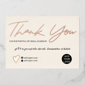 Invitation En Aluminium Script moderne blush rose ordre merci (Recto)