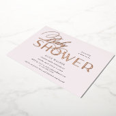 Invitation En Aluminium script moderne élégante baby shower feuille invita (Rotation)