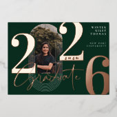 Invitation En Aluminium Script Moderne Graduate 2025 Arch Concentric Photo (Recto)
