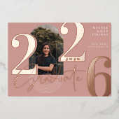 Invitation En Aluminium Script Moderne Graduate 2025 Arch Concentric Photo (Recto)