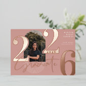 Invitation En Aluminium Script Moderne Graduate 2025 Arch Concentric Photo (Debout devant)