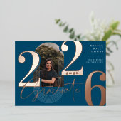 Invitation En Aluminium Script Moderne Graduate 2025 Arch Concentric Photo (Debout devant)